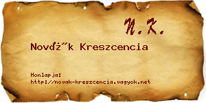 Novák Kreszcencia névjegykártya